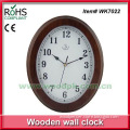 2014 wholesale oval shape quartz wooden wall clock different shape